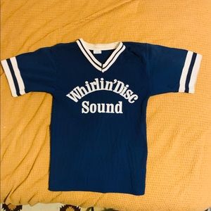 Vintage Vneck Jersey. Navy Blue and white